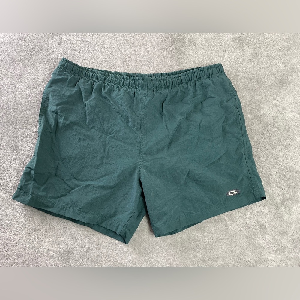 Vintage Gotcha Green Nylon Swim 5” Trunks Men’s Medium / Large •No Elastic Waist